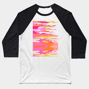 Abstract pattern, Red, Pink, Orange, Yellow, Pattern, Scandinavian, Nordic, Fashion print, Scandinavian art, Modern art, Wall art, Print, Minimalistic, Modern Baseball T-Shirt